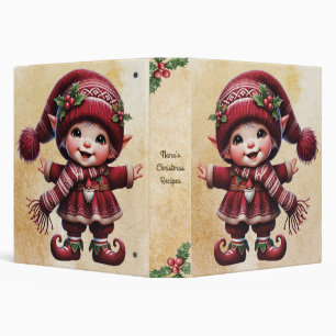 Create Your Own Dancing Vintage Christmas Gnome 3 Ring Binder