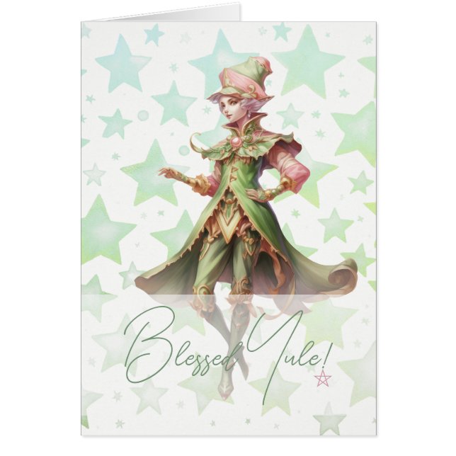 Create Your Own Dancing Winter Elf Prince Cards (Front)