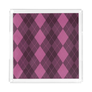 Create Your Own - Dark Argyle - Pink Acrylic Tray