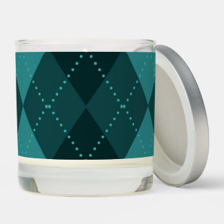 Create Your Own - Dark Argyle - Teal Scented Candle