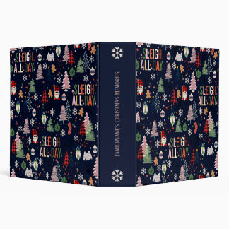 Create Your Own Dark Blue Sleigh All Day Gnomes 3 Ring Binder