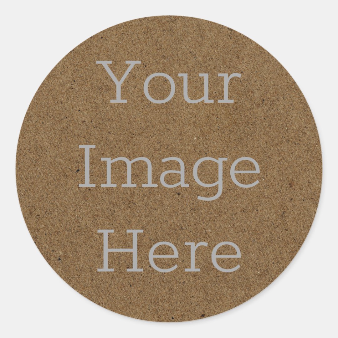 Create Your Own Dark Brown Kraft Paper Board Print Classic Round