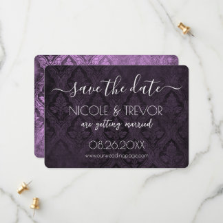 Create Your Own - Dark Gothic Vintage Damask Save The Date