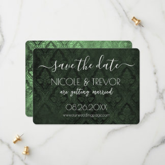 Create Your Own - Dark Gothic Vintage Damask Save The Date