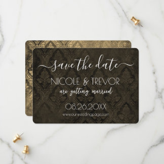 Create Your Own - Dark Gothic Vintage Damask Save The Date
