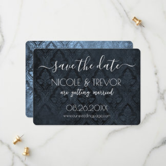 Create Your Own - Dark Gothic Vintage Damask Save The Date