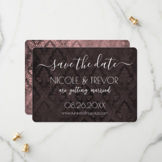 Create Your Own - Dark Gothic Vintage Damask Save The Date