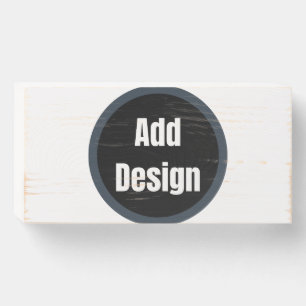 Create Your Own dark gray blue Custom Wooden Box Sign