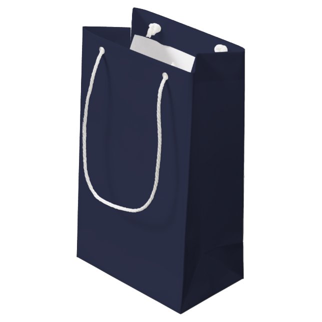 Create Your Own dark gray blue customizable Small Gift Bag (Back Angled)