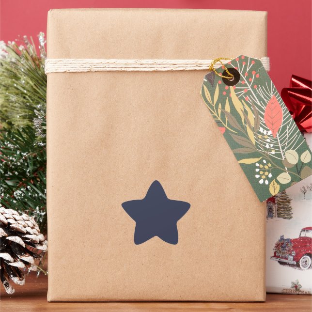 Create Your Own dark gray blue customizable Star Sticker (Holiday)