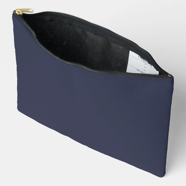 Create Your Own dark gray blue personalized Accessory Pouch (Open)