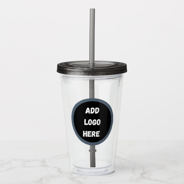 Create Your Own dark gray blue personalized Acrylic Tumbler (Front)