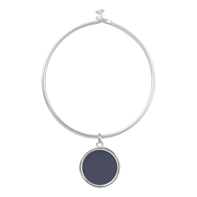 Create Your Own dark gray blue personalized Bangle Bracelet (Front)