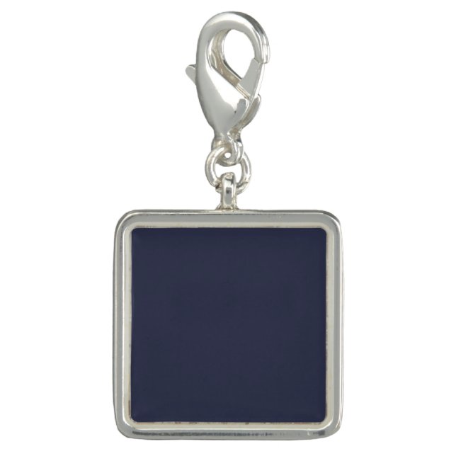 Create Your Own dark gray blue personalized Charm (Front)