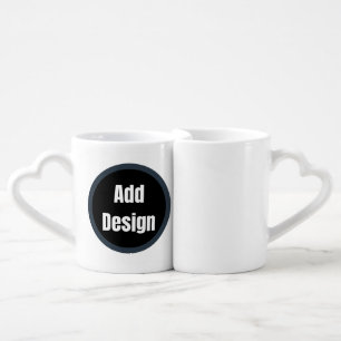 Create Your Own dark gray blue personalized Coffee Mug Set