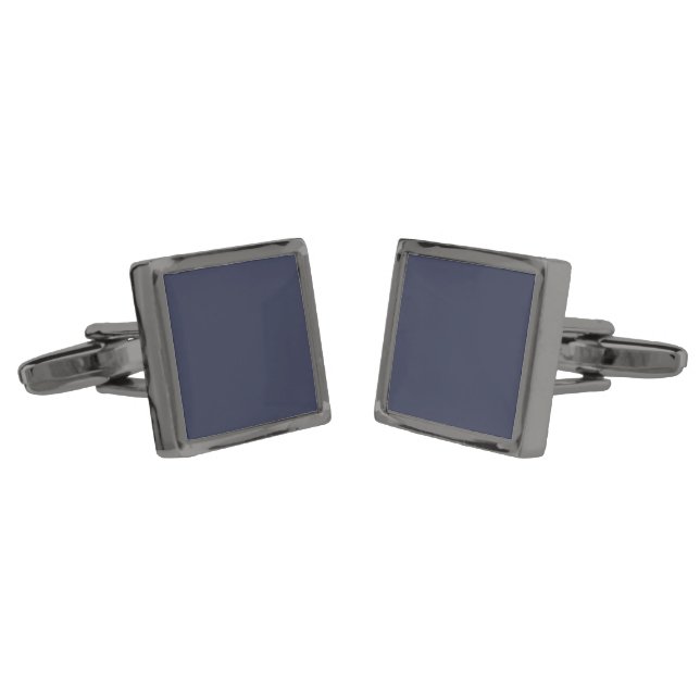 Create Your Own dark gray blue personalized Cufflinks (Angled)