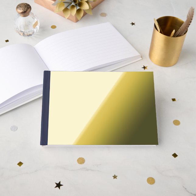 Create Your Own dark gray blue personalized Foil Guest Book (Front Open)
