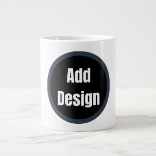 Create Your Own dark gray blue personalized Giant Coffee Mug
