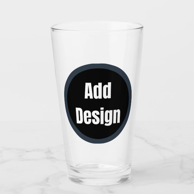 Create Your Own dark gray blue personalized Glass (Front)