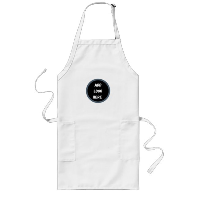 Create Your Own dark gray blue personalized Long Apron (Front)