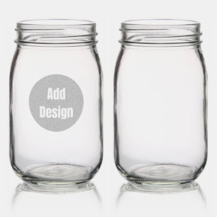 Create Your Own dark gray blue personalized Mason Jar
