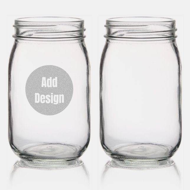 Create Your Own dark gray blue personalized Mason Jar (Glassware)