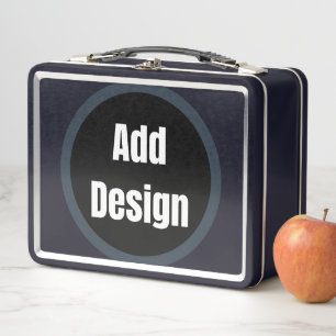 Create Your Own dark gray blue personalized Metal Lunch Box