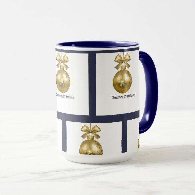 Create Your Own dark gray blue personalized Mug (Front Right)