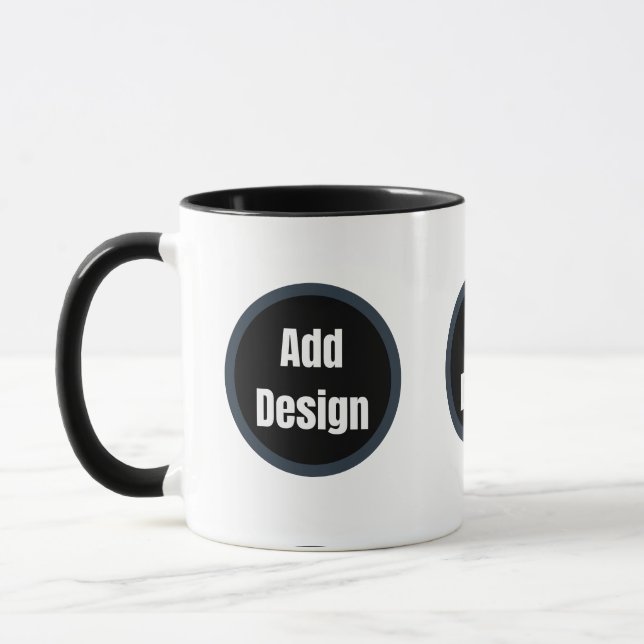 Create Your Own dark gray blue personalized Mug (Left)