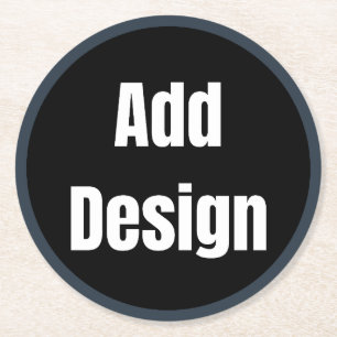 Create Your Own dark gray blue personalized Round Paper Coaster