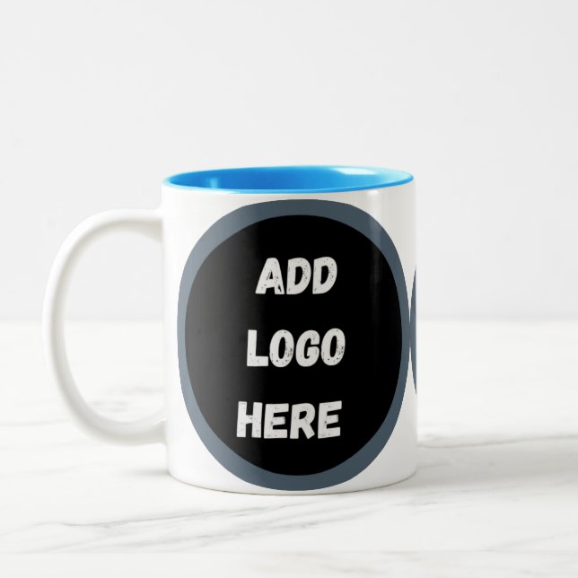 Create Your Own dark gray blue personalized Two-Tone Coffee Mug (Left)