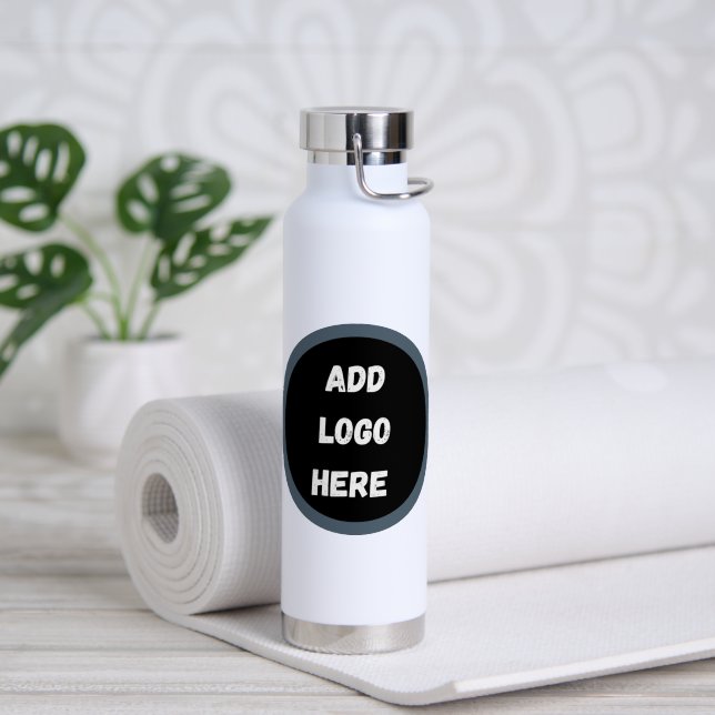Create Your Own dark gray blue personalized Water Bottle (Yoga (Rotated))
