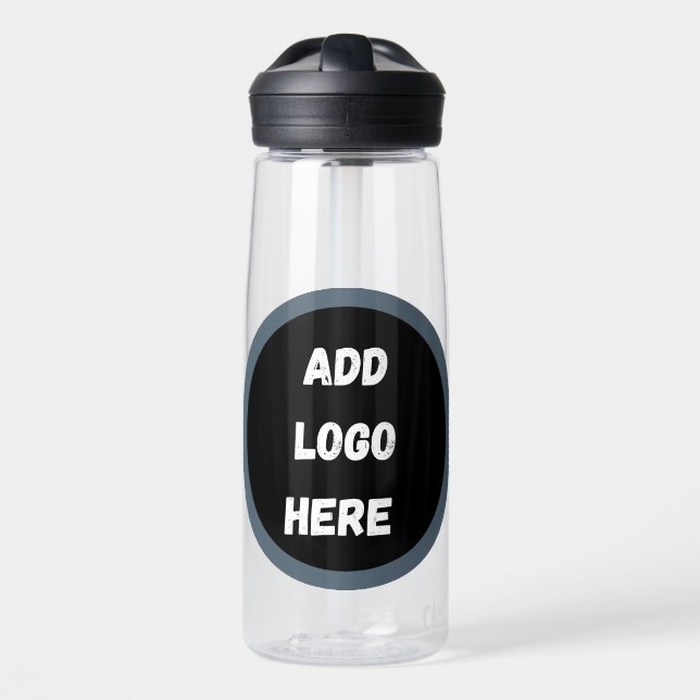 Create Your Own dark gray blue personalized Water Bottle (Front)