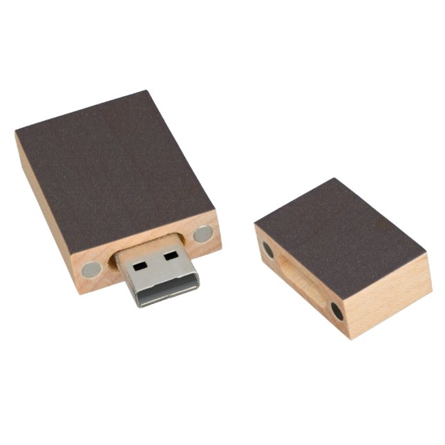  Create Your Own dark gray blue personalized Wood Flash Drive (Angled)