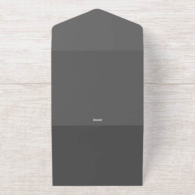 Create Your Own dark gray Custom Design All In One Invitation (Outside)