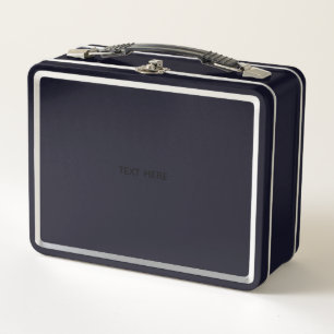 Create Your Own dark gray Custom Design Metal Lunch Box