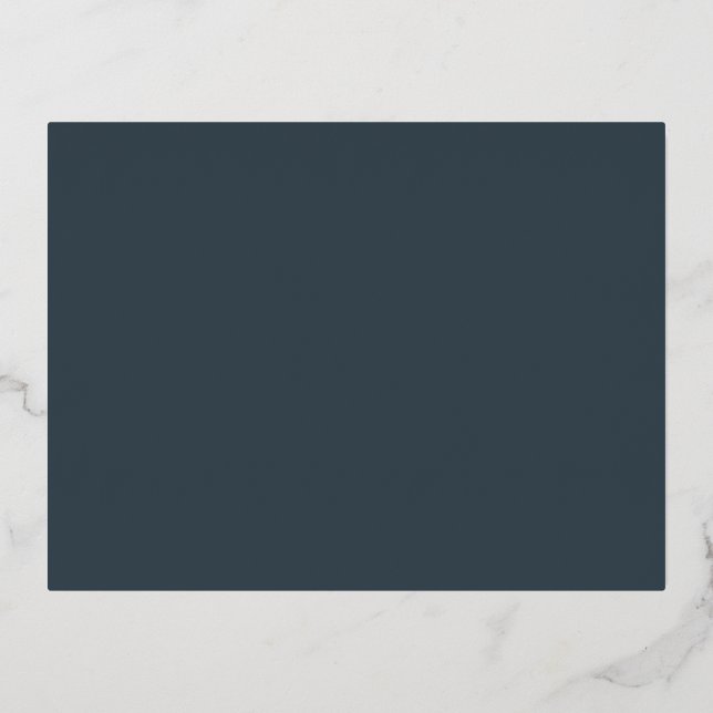 Create Your Own dark gray Foil Holiday Post Card (Front)