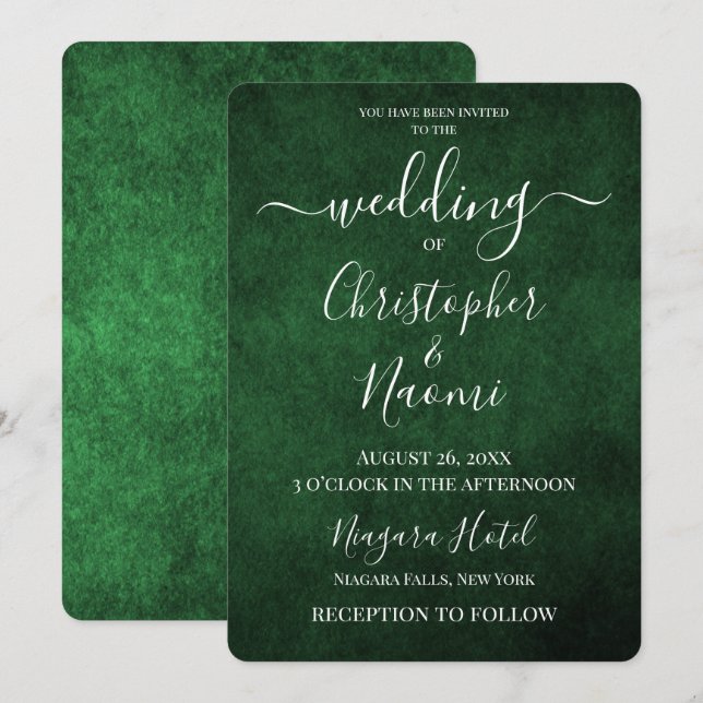 Create Your Own Dark Green Grunge Invitation (Front/Back)
