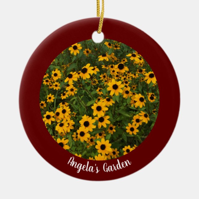 Create Your Own Dark Red Personalized Photo Ceramic Ornament (Front)