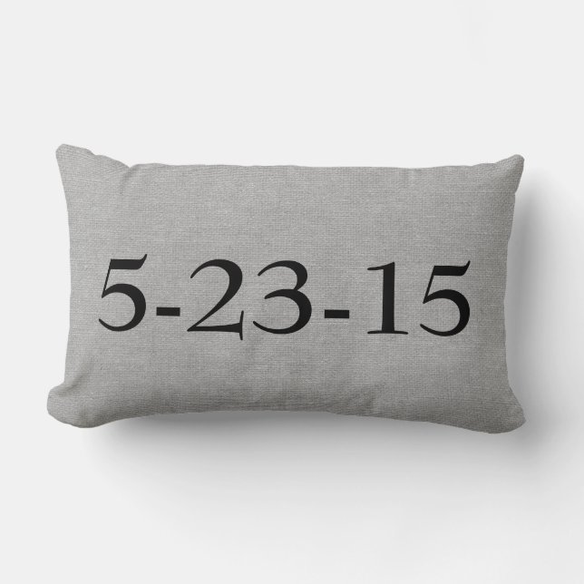 Create your own date wedding anniversary customize lumbar pillow (Front)