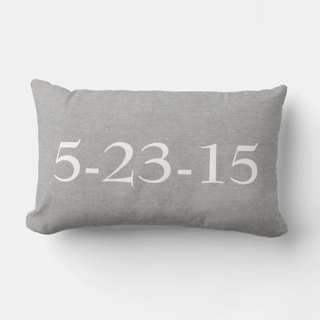 Create your own date wedding anniversary customize lumbar pillow (Front)