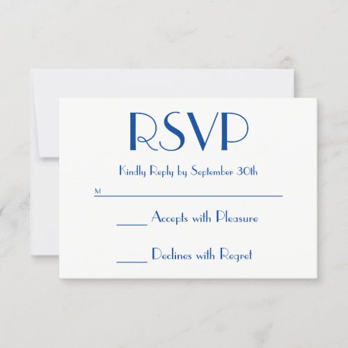 Create Your Own Deep Blue and White RSVP