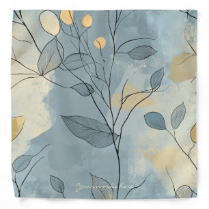Create Your Own Deep Blue Floral Minimalist Bandana