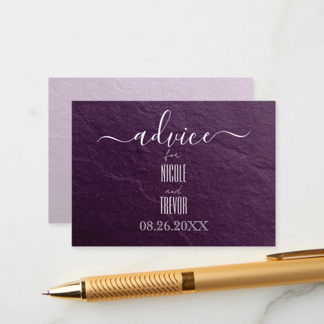Create Your Own Deep Purple Texture Advice Card (Front/Back In Situ)