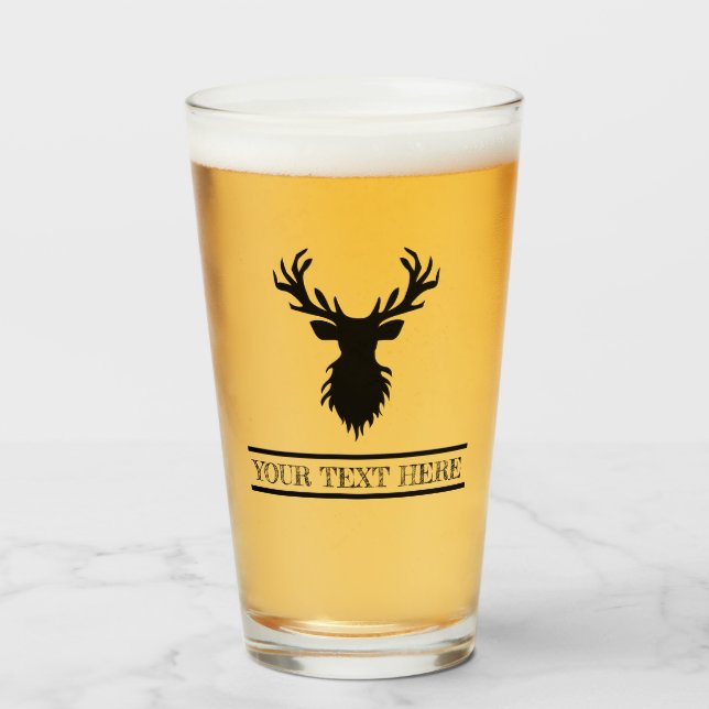 Create Your Own Deer Hunter Beer  Glass (Front Filled)