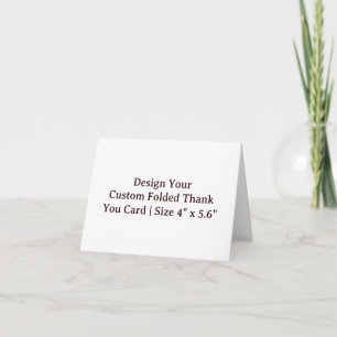 Create Your Own Design Custom Folded Simple Thank You Card