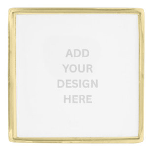 Create Your Own Design Custom Large Square Gold Finish Lapel Pin