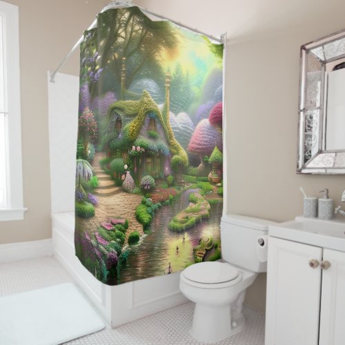 Create Your Own Design Fairy Tale Garden  Shower Curtain