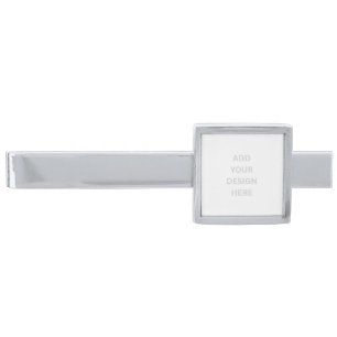 Create Your Own Design Modern Tie Bar,  Silver Finish Tie Bar