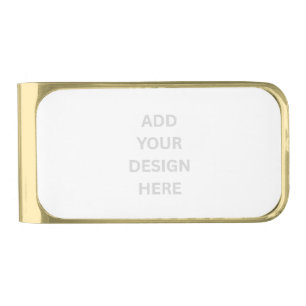Create Your Own Design Money Clip, Plated Gold Finish Money Clip